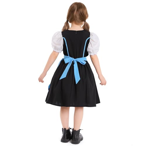 ABAFIP Girls Oktoberfest Dress German Bavarian Outfit Traditional Square Neck Short Puff Sleeve Ruffle Dresses4