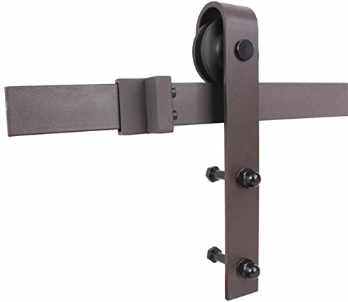 TMS® 5 FT Country Antique Dark Coffee Steel Sliding Barn Wood Door Hardware Track Set
