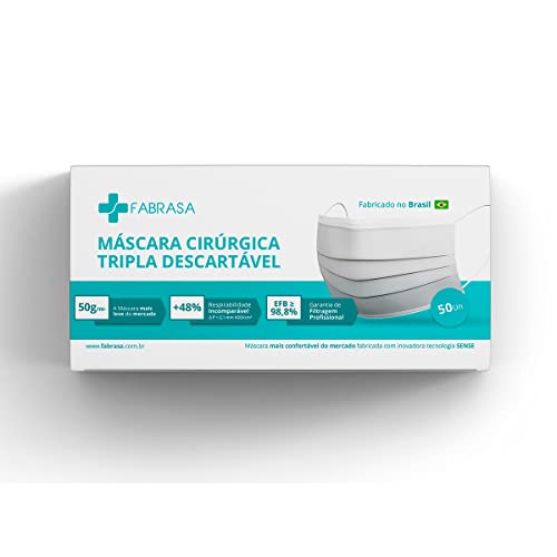 Kit 200 Máscaras Cirúrgicas Triplas Descartáveis Brancas