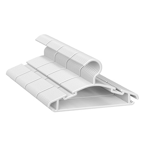 Image of GoodtoU Kids Hangers 100 Pack, 10.2 Inch White Baby Hangers for Infant Toddler Childrens Small Clothes for Closet Organization (0-24 Months)