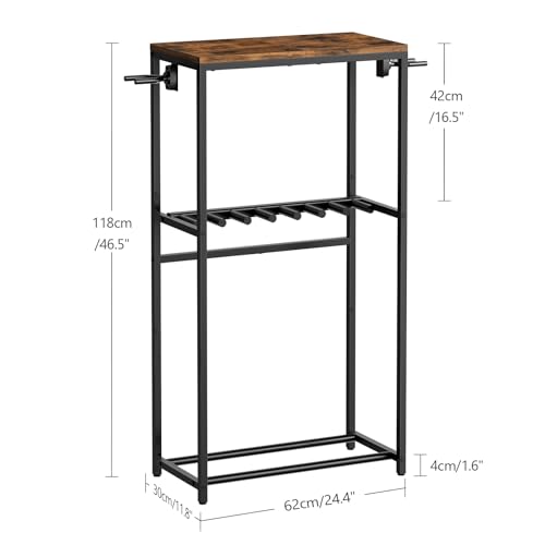 Image of MAHANCRIS Guitar Stand, Guitar Rack for Acoustic Holder, Electric Guitar, Bass, Multiple Guitar Rack Holder for Guitars, Guitar Amp Accessories, for Home Music Studio, Rustic Brown and Black GSHR6701