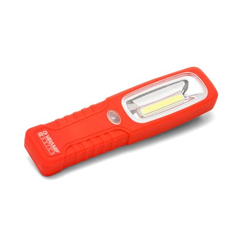 Velamp IS463 Luz de Trabajo LED COB súper Brillante de 200 lúmenes. Lámpara de inspección, con Gancho e imán para Coche, Emergencia, Garaje, espeleología, Camping, Caza, Rojo