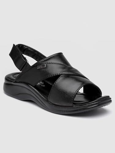 Image of Action-ELEGANT-431 Lightweight Comfortable Synthetic Leather Sandals for Men Black