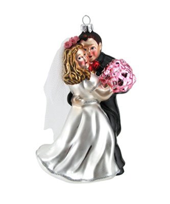 Susan B 1st Wedding Dance Bride and Groom Glass Ornament