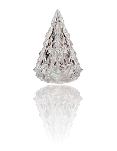 ThirteenthAananda LED Crystal Pyramid Shape Candle Lamp Night Lamp Home Dining Table Decoration Size: 8.5 x 6.5 CM, Pack of 2, Light Color Warm Yellow