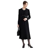 [メゾンコンフィ] ブラックフォーマル 喪服 レディース ワンピーススーツ 洗える ロング丈 2点セット 冠婚葬祭 法事 礼服 葬式 お葬式(M,6021304009A03)