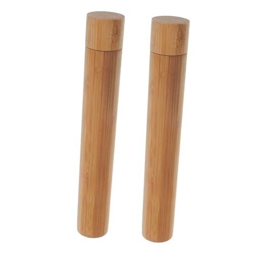 jojofuny 2個竹製ポスターチューブ 軽量コンパクトな証明書 絵画収納用 丸型デザインで折れ防止 損傷防止の郵送用書類ケース 家 オフィス向け