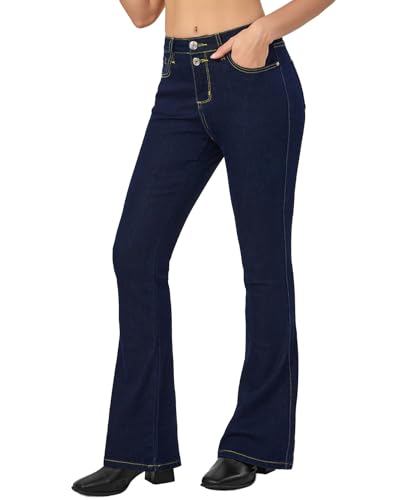 VIPONES Women's Flare Bell Bottom Jeans High Waisted Wide Leg Bootcut Jeans Stretchy Denim Pants