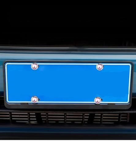 Car Trim Clips 1 Set Screw Caps Covers+Aluminum Alloy Screws Fasteners for License Plate Frame(Size:Blue)