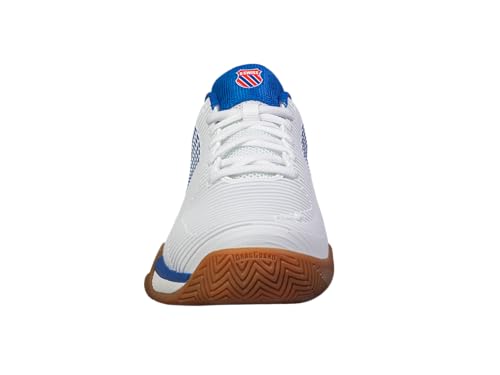 K-Swiss Tênis masculino Hypercourt Express 2 Indoor, Branco/Vermelho, 43