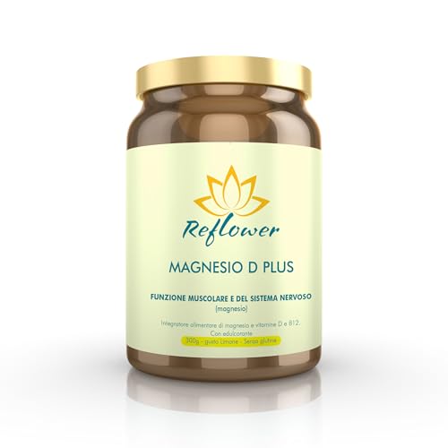 Reflower - Magnesio D plus limone 300g - Integratore per Energia e Benessere