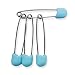 Rearz - Adult Stainless Steel Locking Diaper Pins - (4 Pack) (Blue)