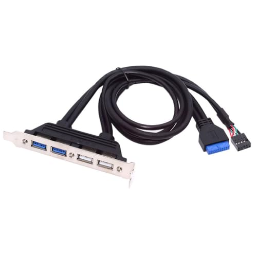 Image of ChenYang USB Front Panel Header 9 /10Pin & 19 /20Pin to 2 USB 2.0 & 2 USB 3.0 Female Chassis Back Panel Port Extension Cable 0.5M with 12cm PCI-E Slot Bracket