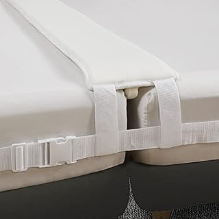 VINILITE Bed Bridge Twin to King Converter Kit, Memory Foam Gap Filler Pad and Adjustable Non-slip Mattress Extender Connector Belt for Home Bedroom Hotel Guest, 4 Loops Straps