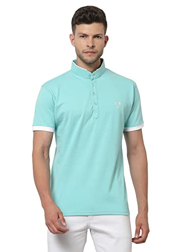 Image of UZARUS Men's Solid Cotton Regular Fit Polo T-Shirt