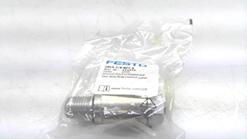 FESTO GRLA-3/8-NPT-B 0.3-10 BAR OPERATING PRESSURE, 151555, CONTROL VALVE, GRLA SERIES, ONE-WAY FLOW, PNEUMATIC CONNECTION 1: 3/8 NPT, PNEUMATIC CONNECTION 2: 3/8 NPT