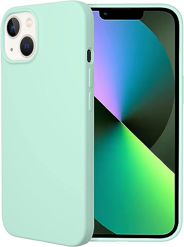 Image of NAFS Silicone Case Compatible with iPhone 14 | Camera Protect Microfiber Lining Cover | Case Cover for iPhone 14 (Mint Green)