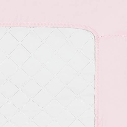 Image of Pastel Light Pink Pack 'n Play Quilted Mattress Sheet - Ultra-Soft, Comfortable Portable Crib Mattress Sheet for Baby Girls; Playpen or Mini Crib Fitted Sheet with Quilted Top