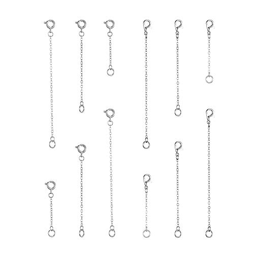 Image of Softones 12-18Pcs Ankle Bracelets Extenders-Extension for Womens Jewelry(1 2 3 Inch),with Lobster Clasp and O-Clasp from Gold Silver Rose Gold
