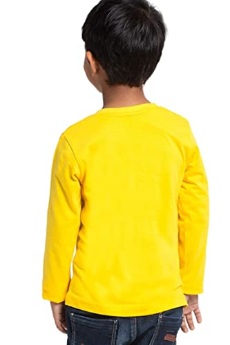 Image of Printmate Plain Casual Wear Kids Tshirts | Yellow Full Sleeve Round Neck Cotton Kids T-Shirts for Boys and Girls