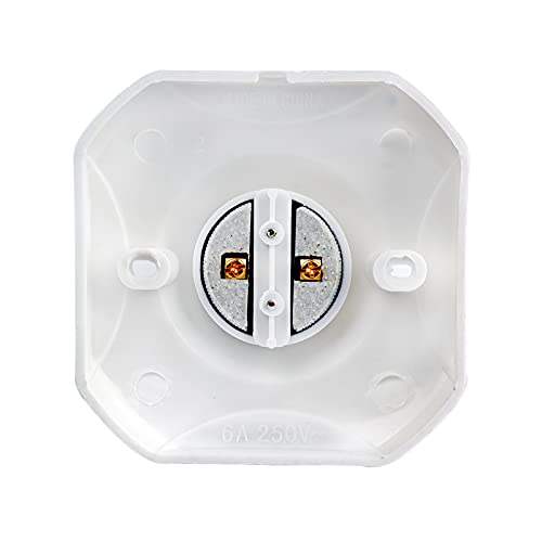 E27 Screw Light Bulb Socket Holder, ES Lamp Holder Base, Edison Screw E27 Wall Socket, Ceiling Light Fitting, AC 220-250V, White, 2pcs - Image 3