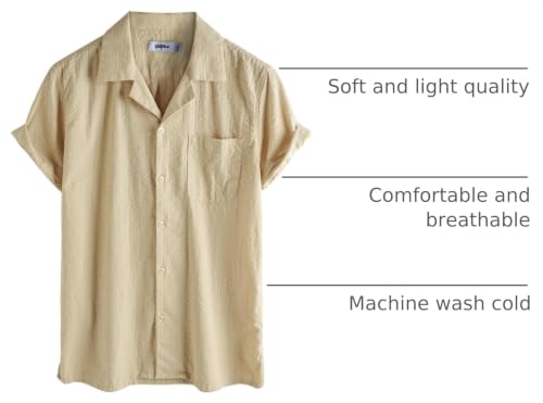 Image of VATPAVE Mens Striped Summer Shirt Casual Button Down Short Sleeve Beach Shirts Cotton Shirts for Men