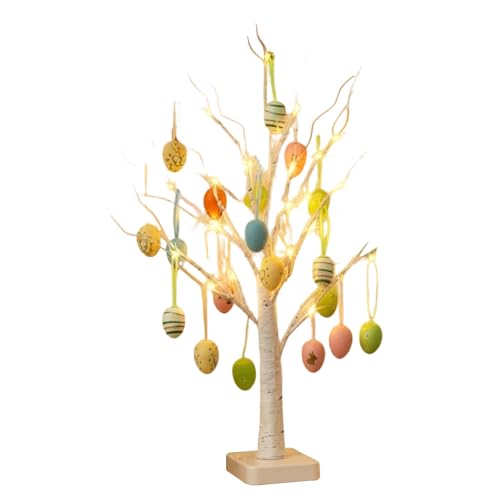 Arbre Lumineux De Pâques Aux Œufs 60cm Ornements De Pâques Alimentés Par Pile Et Par USB, Décoration À Branches LED Souples, Pour La Chambre D'Enfant, Le...