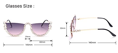 Lunettes de soleil décoratives à demi-monture fine et design géométrique - 4