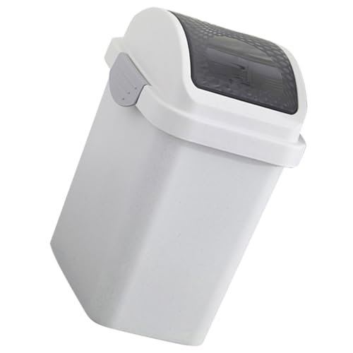 Caneca de basura plástica pequeña con tapa oscilante miniatura 1