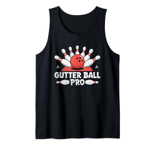 Gutter Ball Pro Bowler Bowling Tenpin Tank Top