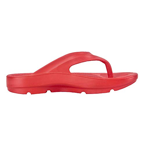 Funkymonkey Women's Thong Flip Flop Ultra Soft Arch Support Sandals (7 M Us, Red) #TOP2