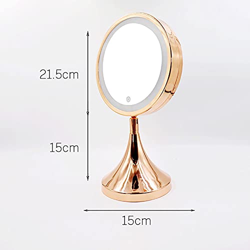 HFZY LED Make-up Spiegel Verstelbare Helderheid Touch Control Desktop Cosmetische Spiegels Draagbare 360 ° Rotatie… - Image 3