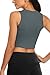 Sanutch Yoga Crop Tops Dance Tops Fitted Workout Crop Tops Yoga Tank Tops Athletic Sports Shirts for Women Dark Grey L