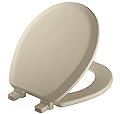 Mayfair Cameron Bone Toilet Seat, Non Slip Heavy Duty Wood, Easy Clean, Made in USA, Round