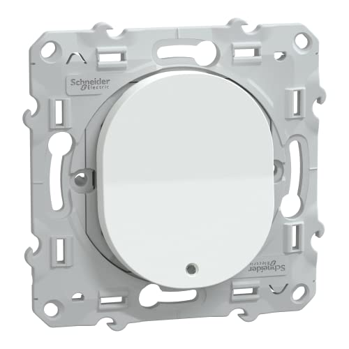 Poussoir lumineux LED bleu Schneider Ovalis blanc bouton fermeture 10AX interrupteur