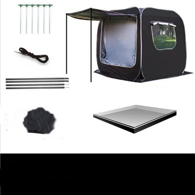 防災 ワンタッチ キャンプテント 車上テント カーサイドタープ メッシュ アウトドア ドームテント キャノピー UVカット アウトドアキャンプ用 フィッシング アウトドア (C ブラック)