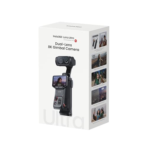 Image of Insta360 Luna Ultra Creator Bundle (Cosmic Black) | 8K Pocket Gimbal Camera with Dual Leica Lenses, 1 inch CMOS Sensor, 12x Zoom, Detachable OLED Touchscreen, Mic Pro, Battery Handle & Wide-Angle Lens