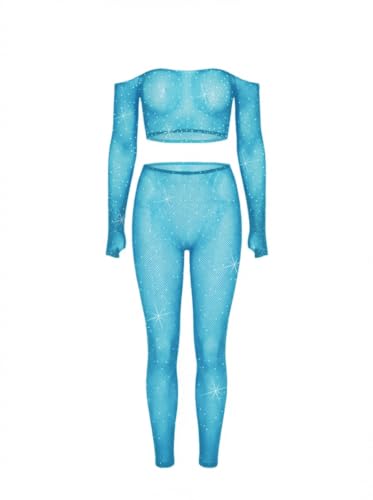 Ensemble de lingerie femme Leg Avenue haut court haut de gamme en maille ajourée scintillante