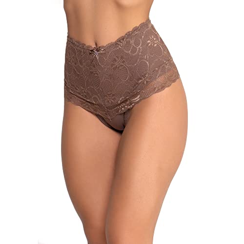 Kit 5 Calcinhas Cintura Alta Em Algodão Fristyle Modeladora Com Renda Adulto Compressão Tamanho:M