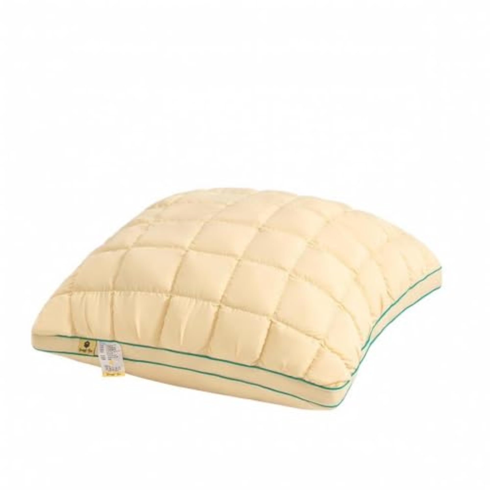 Quilted Pillow Medium Support, Polyester Fiber, Yellow