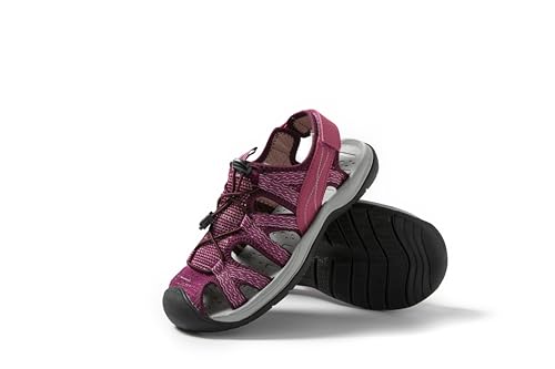 Sandalias Deportivas para Mujer, Transpirables y Resistentes al Agua, Ajuste con Cordón, Suela Antideslizante, Para Senderismo (Fuxia, Sistema tallas calzado EU, Adulto, Mujer, Números, mediano, 39)
