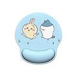 [Kvicicos]マウスパッド ウサギ 手首クッション ハチワレ 人間工学 可愛いマウスパッド 腕のクッション 萌グッズ 滑り止めゴム底 男女兼用 プレゼント