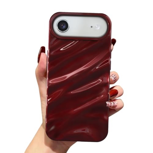 Coque iPhone Air silicone vague bordeaux antichoc et souple