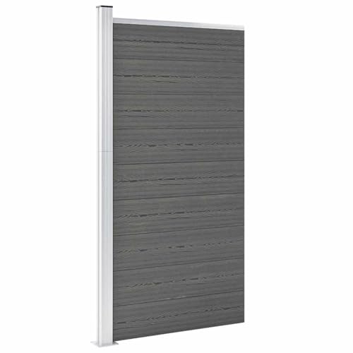 WPC Zaunelement 95x186 cm Grau für Gartenzaun Sichtschutz Balkon Terrasse