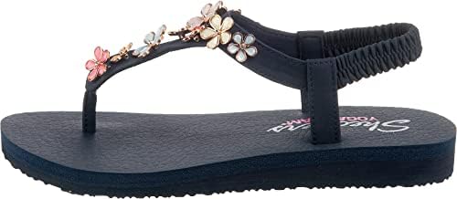 Skechers womens Meditation - GLASS Daisy - Floral Embellished Sandal Slingback, Navy Multi, 9 M US | Image 2