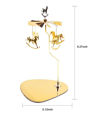 Carousel Spinning Candle Holder, Pillar Candle Holder With Tray For Party Decor And Gift Idea For Christmas, Valentine's Day, Weddings, Thanksgiving, Birthdays, New Year Or Family Gathering #TOP1