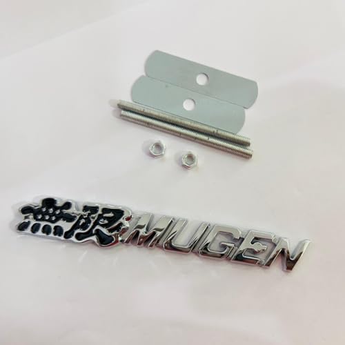 Image of Emblems for Car & Bike Metal Lo.go and Grill Me.tal Lo.go, Auto Accessories for Car Emblem 3D Badge Auto Racing Sport Sticker Grand Tourer Decal. (Black Chrome Mugen Grill Metal Logo.)