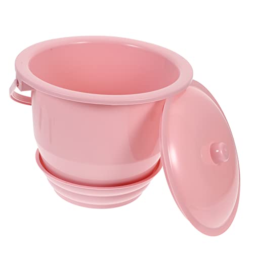Household Chamber Pot ortable Toilets Chamber Pot Handheld Spittoon with Lid and Handle Urine Bucket Bottle Urine Pot Female Elder Urinals Night Pot Pink