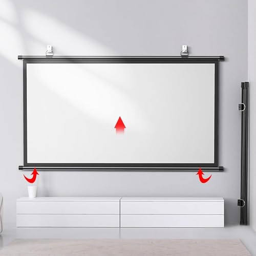 Pantalla manual retráctil para proyector 72 pulgadas miniatura 1