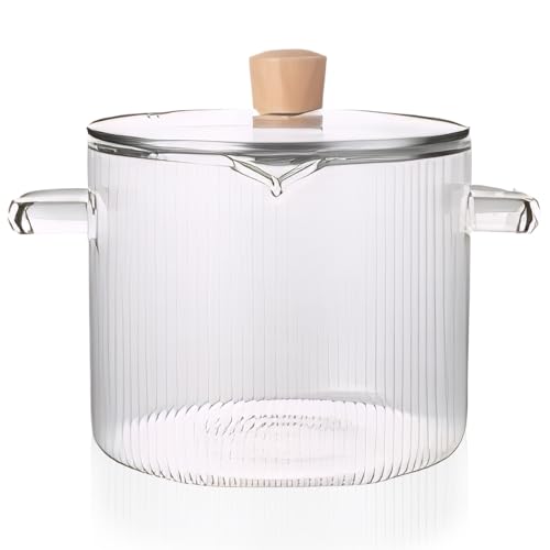 Marmite en verre résistant à la chaleur casserole borosilicate 2,3L pour mijoter le lait - 2
